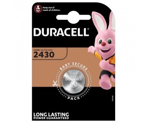 Baterija Duracell Lithium, DL2430, CR2430, CR2430, 3V, 1gab/iep Baterija Duracell Lithium, DL2430, CR2430, CR2430, 3V, 1gab/iep