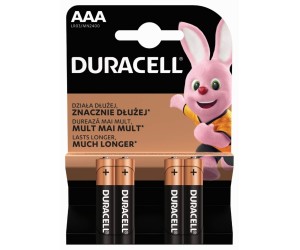 Baterijas Duracell Alkaline, AAA, LR03, MN2400, 1.5V, 4gab/iep Baterijas Duracell Alkaline, AAA, LR03, MN2400, 1.5V, 4gab/iep