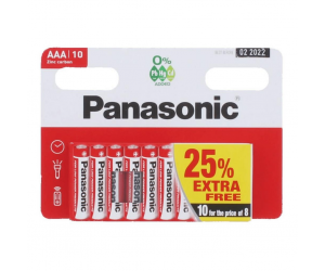 Baterijas Panasonic Red Zinc, R03RZ, AAA, 10gab/iep Baterijas Panasonic Red Zinc, R03RZ, AAA, 10gab/iep