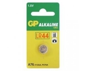 Baterijas GP Alkaline A76-C10, LR44 1,5V, 1gab/iep Baterijas GP Alkaline A76-C10, LR44 1,5V, 1gab/iep