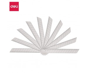 Asmeņi kancelejas nazim Deli 9mm, SK5, 10gab/iep. Asmeņi kancelejas nazim Deli 9mm, SK5, 10gab/iep.