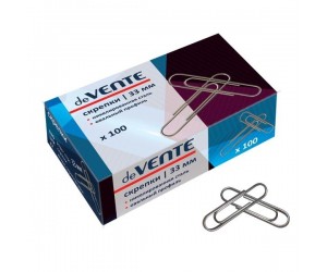 Saspraudes deVente, 33mm, 100 gab/iep., ovālas, sudraba Saspraudes deVente, 33mm, 100 gab/iep., ovālas, sudraba