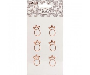 *Saspraudes deVente Gold Rose Pineapple, Ø30mm, 6 gab/iep., zelta *Saspraudes deVente Gold Rose Pineapple, Ø30mm, 6 gab/iep., zelta