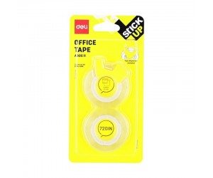 Līmlente ar turētāju Deli 12mmx18m, 2gab/iep., caurspīdīga