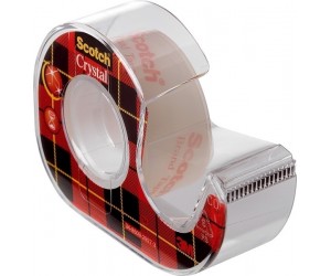 Līmlente ar turētāju 3M Scotch Crystal Clear, 19mmx7.5m, caurspīdīga