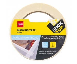 Papīra līmlente Deli 50mmx45.7m 145mikr, 1gab, balta