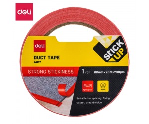 Universāla līmlente Deli 60mmx20m 230mikr, armēta, sarkana
