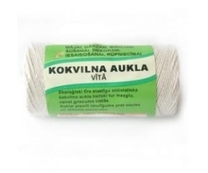 Vītā aukla, kokvilnas, 1mm, 100m, balta Vītā aukla, kokvilnas, 1mm, 100m, balta