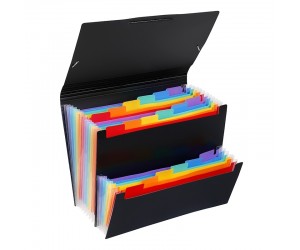 Mape-kartotēka Viquel Rainbow A4, ar gumiju, 18 nodalījumi, melna Mape-kartotēka Viquel Rainbow A4, ar gumiju, 18 nodalījumi, melna