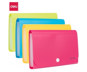 Mape ar pogu Deli, A6, 13nodalījumi, asorti Mape ar pogu Deli, A6, 13nodalījumi, asorti