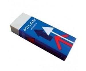 Dzēšgumija Milan 6020 Design, 61x21.5x11mm, balta Dzēšgumija Milan 6020 Design, 61x21.5x11mm, balta