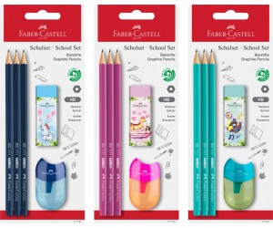 Zīmuļu komplekts Faber-Castell 1111 HB, ar dzēšgumiju un asināmo, rozā Zīmuļu komplekts Faber-Castell 1111 HB, ar dzēšgumiju un asināmo, rozā
