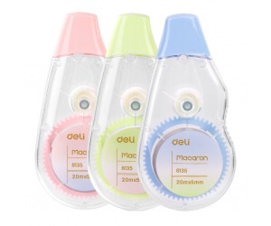 Korekcijas lente Deli Macaron 8135, 5mmx20m, pateļkrāsu asorti Korekcijas lente Deli Macaron 8135, 5mmx20m, pateļkrāsu asorti