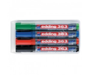 Tāfeles marķieru komplekts Edding E363, nošķelts, 4krāsas Tāfeles marķieru komplekts Edding E363, nošķelts, 4krāsas