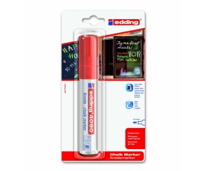 Stikla virsmu marķieris - šķidrais krīts Edding 4090 4-15mm, nošķelts, sarkans (P) Stikla virsmu marķieris - šķidrais krīts Edding 4090 4-15mm, nošķelts, sarkans (P)