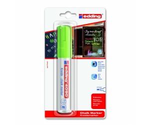 Stikla virsmu marķieris - šķidrais krīts Edding 4090 4-15mm, nošķelts, zaļš Stikla virsmu marķieris - šķidrais krīts Edding 4090 4-15mm, nošķelts, zaļš