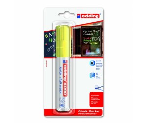 Stikla virsmu marķieris - šķidrais krīts Edding 4090 4-15mm, nošķelts, dzeltens (P) Stikla virsmu marķieris - šķidrais krīts Edding 4090 4-15mm, nošķelts, dzeltens (P)