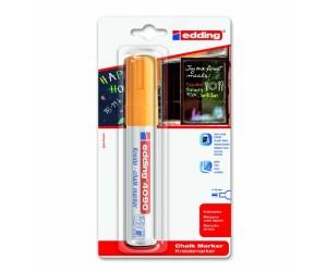Stikla virsmu marķieris - šķidrais krīts Edding 4090 4-15mm, nošķelts, oranžs Stikla virsmu marķieris - šķidrais krīts Edding 4090 4-15mm, nošķelts, oranžs