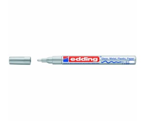 Permanents marķieris Edding Paint 751, 1-2mm, konisks, glancēts, sudraba Permanents marķieris Edding Paint 751, 1-2mm, konisks, glancēts, sudraba