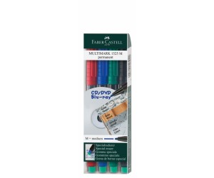 Permanentu marķieru komplekts Faber-Castell Multimark M, 1.0mm, 4gab/iep Permanentu marķieru komplekts Faber-Castell Multimark M, 1.0mm, 4gab/iep