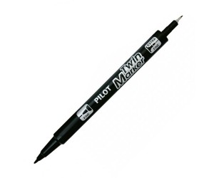 Permanents marķieris Pilot Twin 0.5 un 2.0mm, divpusējs, melns Permanents marķieris Pilot Twin 0.5 un 2.0mm, divpusējs, melns