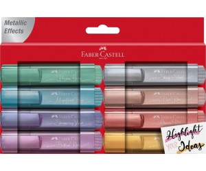 Teksta marķieru komplekts Faber-Castell 1-5mm, nošķelts, 8 metāliskas krāsas Teksta marķieru komplekts Faber-Castell 1-5mm, nošķelts, 8 metāliskas krāsas