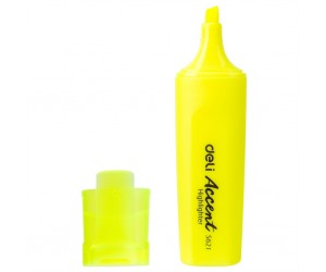 Teksta marķieris Deli Accent 1-5mm, nošķelts, dzeltens Teksta marķieris Deli Accent 1-5mm, nošķelts, dzeltens