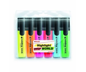 Teksta marķieru komplekts Edding 345, nošķelti, 6 krāsas Teksta marķieru komplekts Edding 345, nošķelti, 6 krāsas