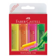 Teksta marķieru komplekts Faber-Castell Superflourescent 1-5mm, nošķelti, 4 krāsas