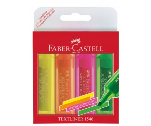 Teksta marķieru komplekts Faber-Castell Superflourescent 1-5mm, nošķelti, 4 krāsas Teksta marķieru komplekts Faber-Castell Superflourescent 1-5mm, nošķelti, 4 krāsas
