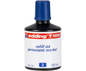 Tinte permanentu marķieru uzpildei Edding T100, 100ml, zila Tinte permanentu marķieru uzpildei Edding T100, 100ml, zila