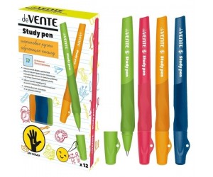 Lodīšu pildspalva deVente kreiļiem, 0.7mm, asorti korpuss, zila