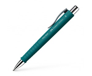 Lodīšu pildspalva Faber-Castell PolyBall XB 0.6mm, tumši zaļš korpuss, zila tinte