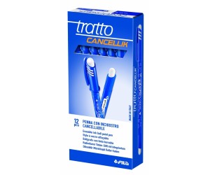 Lodīšu pildspalva Tratto Cancellik, 0.4mm, izdzēšama, zila