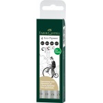 Flomāstertipa pildspalvu komplekts Faber-Castell Ecco Pigment 4gab/iep. 0.1, 0.3, 0.5, 0.7