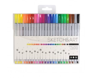 Flomāstertipa pildspalvu komplekts BrunoVisconti, 0,4mm, 24krāsas Flomāstertipa pildspalvu komplekts BrunoVisconti, 0,4mm, 24krāsas