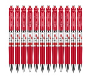 Gēla pildspalva Deli S01, 0.5mm, automātiska, sarkana