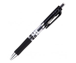 Gēla pildspalva Deli Q10420, 0.5mm, automātiska, melna