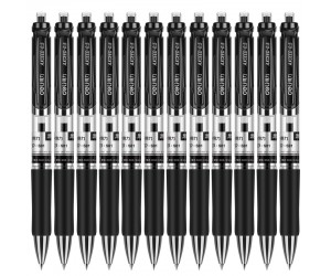 Gēla pildspalva Deli S01, 0.5mm, melna/sarkana