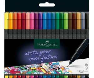 Flomāstertipa pildspalvu komplekts Faber-Castell Finepen Grip 0.4mm, 20 krāsas Flomāstertipa pildspalvu komplekts Faber-Castell Finepen Grip 0.4mm, 20 krāsas