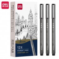 Flomāstertipa pildspalva Deli Pigment 0.25mm, 01, melna