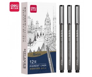 Flomāstertipa pildspalva Deli Pigment 1mm, BR, melns Flomāstertipa pildspalva Deli Pigment 1mm, BR, melns