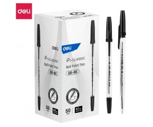 Lodīšu pildspalva Deli P1-Classic, 0.7mm, ar korķīti, melna