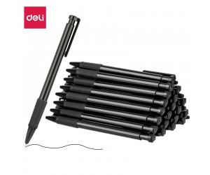 Lodīšu pildspalva Deli 6546S, 0.7mm, automātiska, melna
