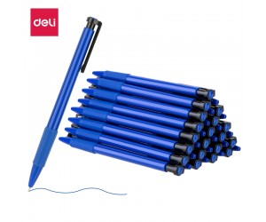 Lodīšu pildspalva Deli 6546S, 0.7mm, automātiska, zila