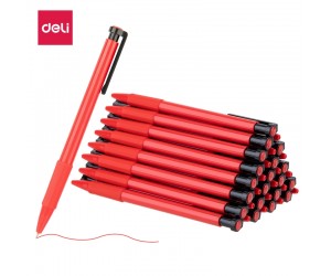 Lodīšu pildspalva Deli 6546S, 0.7mm, automātiska, sarkana