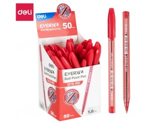 Lodīšu pildspalva Deli Q19 1.0mm, sarkana