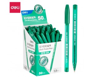 Lodīšu pildspalva Deli Q19 1.0mm, zaļa