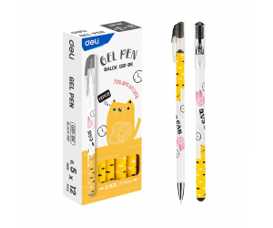 Gēla pildspalva DeliI G81-BK, Cat 0,5mm, melna