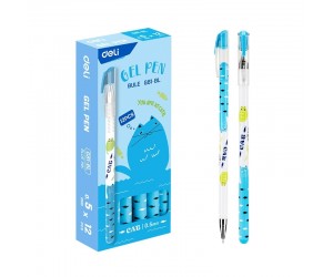 Gēla pildspalva Deli G81-BL, Cat 0,5mm, zila